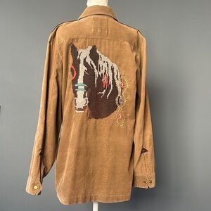 Vintage Double D Ranch Brown Embroidered Horse Jacket
